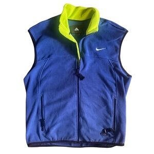 Nike ACG Therma-Fit Fleece Vest Men’s XL – Vintage Blue/Neon Trim
